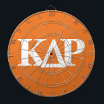 Kappa Delta Rho Greek Letters Logo 5 Dart Board<br><div class="desc">This dynamic design showcases the official Greek letters of Kappa Delta Rho Fraternity! The bold Kappa (K), Delta (Δ), and Rho (P) stand out, forming a strong, recognizable symbol for the brotherhood. It's a classic look that captures the true spirit and identity of Kappa Delta Rho, perfect for members and...</div>