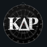 Kappa Delta Rho Greek Letters Logo Dart Board<br><div class="desc">This dynamic design showcases the official Greek letters of Kappa Delta Rho Fraternity! The bold Kappa (K), Delta (Δ), and Rho (P) stand out, forming a strong, recognizable symbol for the brotherhood. It's a classic look that captures the true spirit and identity of Kappa Delta Rho, perfect for members and...</div>