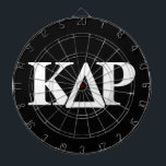 Kappa Delta Rho Greek Letters Logo Dart Board<br><div class="desc">This dynamic design showcases the official Greek letters of Kappa Delta Rho Fraternity! The bold Kappa (K), Delta (Δ), and Rho (P) stand out, forming a strong, recognizable symbol for the brotherhood. It's a classic look that captures the true spirit and identity of Kappa Delta Rho, perfect for members and...</div>
