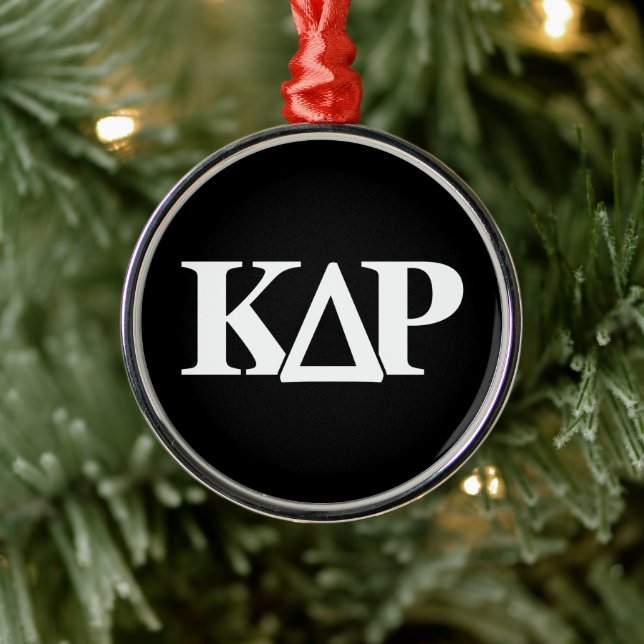 Kappa Delta Rho Greek Letters Logo Metal Ornament (Tree)