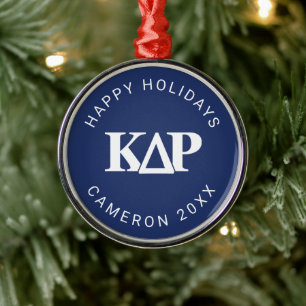 Kappa Delta Rho Greek Letters Logo Metal Ornament