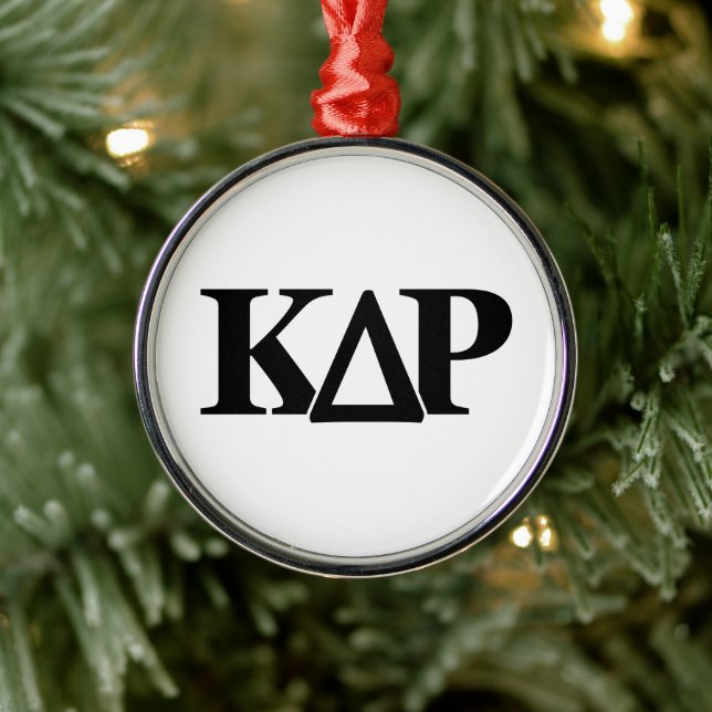 Kappa Delta Rho Greek Letters Logo Metal Ornament (Tree)