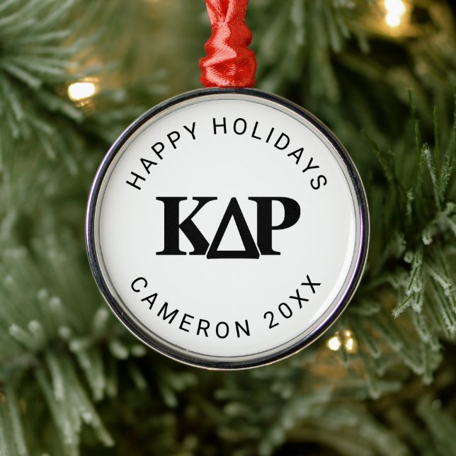 Kappa Delta Rho Greek Letters Logo Metal Ornament (Tree)