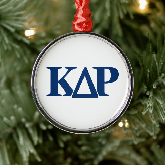 Kappa Delta Rho Greek Letters Logo Metal Ornament (Tree)