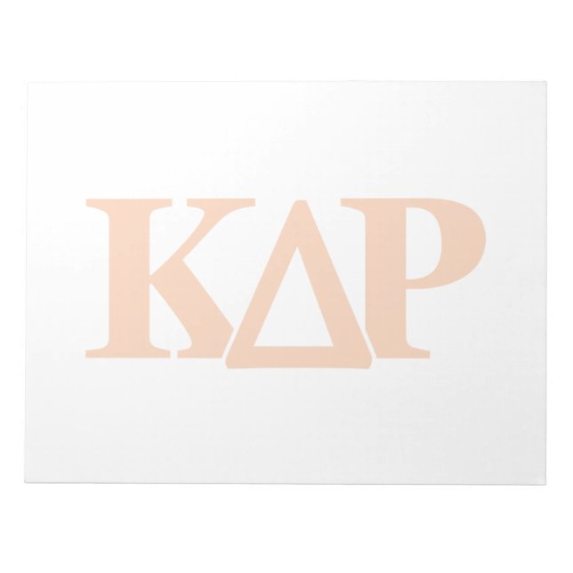 Kappa Delta Rho Greek Letters Logo Notepad (Front)