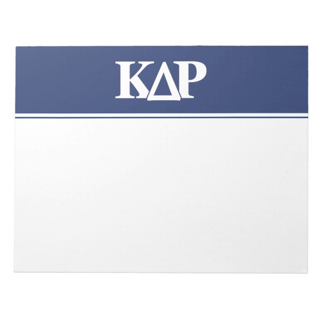Kappa Delta Rho Greek Letters Logo Notepad (Front)