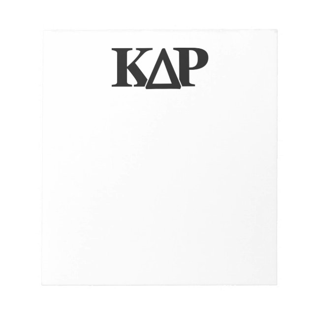 Kappa Delta Rho Greek Letters Logo Notepad (Front)