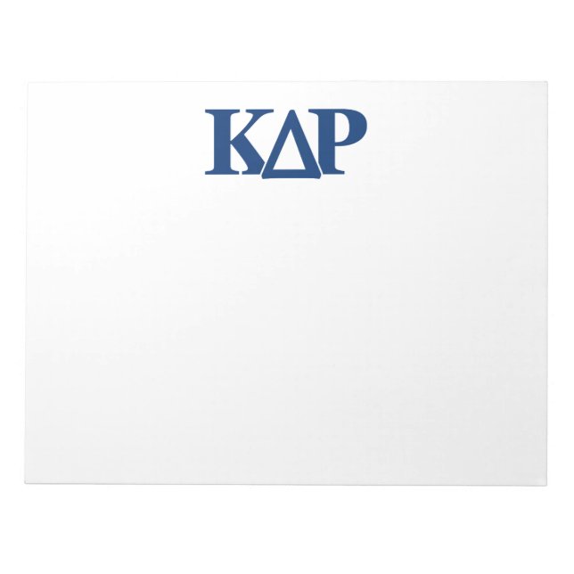 Kappa Delta Rho Greek Letters Logo Notepad (Front)