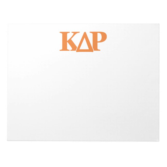 Kappa Delta Rho Greek Letters Logo Notepad (Front)