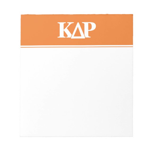 Kappa Delta Rho Greek Letters Logo Notepad (Front)