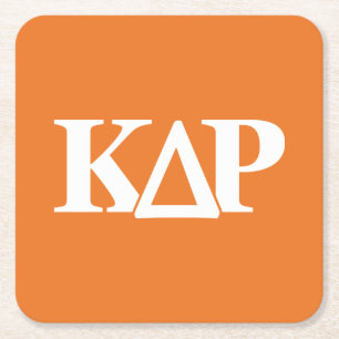 Kappa Delta Rho Greek Letters Logo Square Paper Coaster