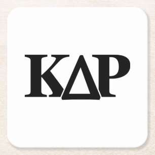 Kappa Delta Rho Greek Letters Logo Square Paper Coaster
