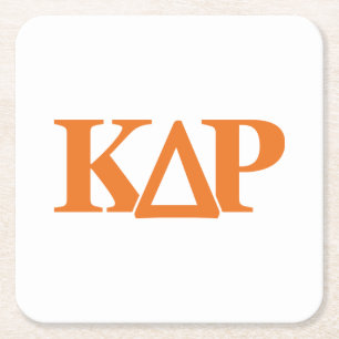 Kappa Delta Rho Greek Letters Logo Square Paper Coaster