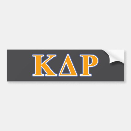 Kappa Delta Rho  Orange and Blue Letters Bumper Sticker