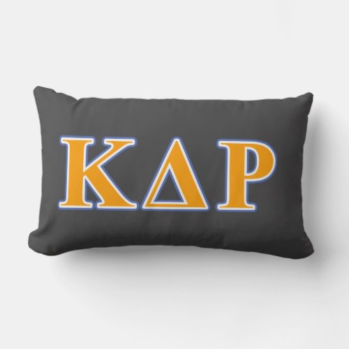 Kappa Delta Rho  Orange and Blue Letters Lumbar Pillow