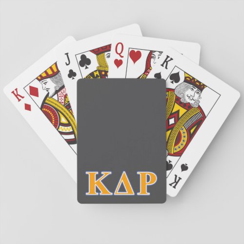 Kappa Delta Rho  Orange and Blue Letters Playing Cards