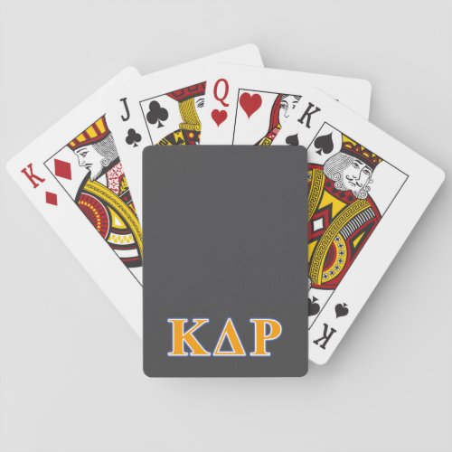 Kappa Delta Rho  Orange and Blue Letters Poker Cards