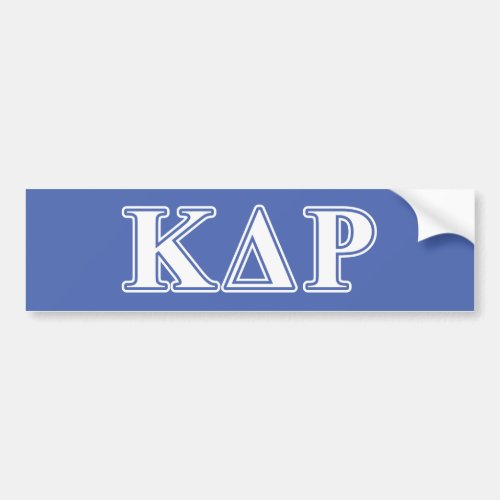Kappa Delta Rho  White and Blue Letters Bumper Sticker