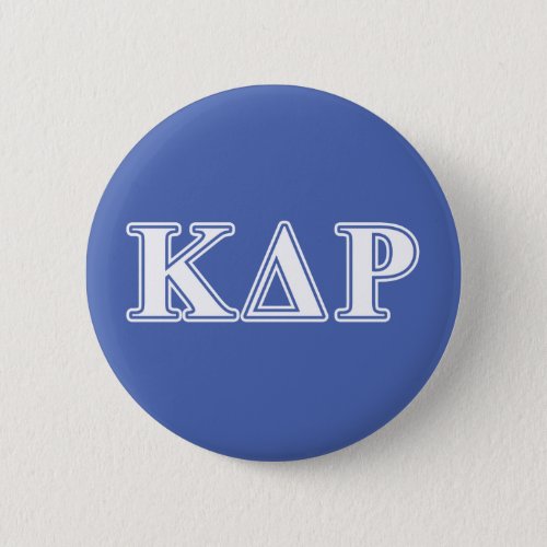 Kappa Delta Rho  White and Blue Letters Button