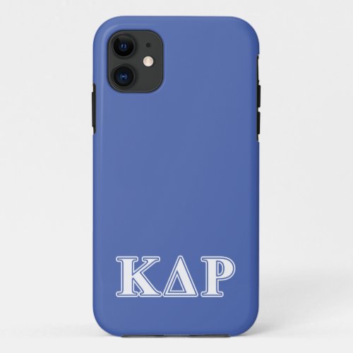 Kappa Delta Rho  White and Blue Letters iPhone 11 Case