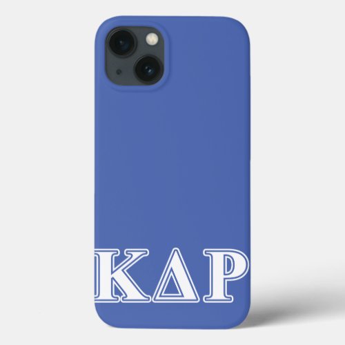 Kappa Delta Rho  White and Blue Letters iPhone 13 Case