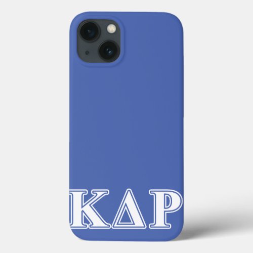 Kappa Delta Rho  White and Blue Letters iPhone 13 Case