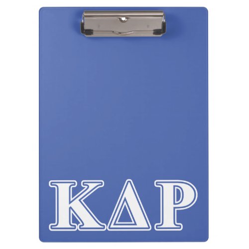 Kappa Delta Rho  White and Blue Letters Clipboard