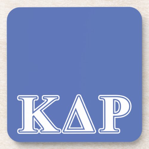 Kappa Delta Rho  White and Blue Letters Coaster