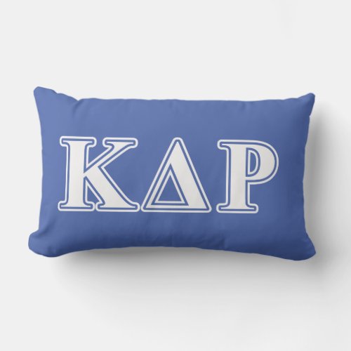 Kappa Delta Rho  White and Blue Letters Lumbar Pillow