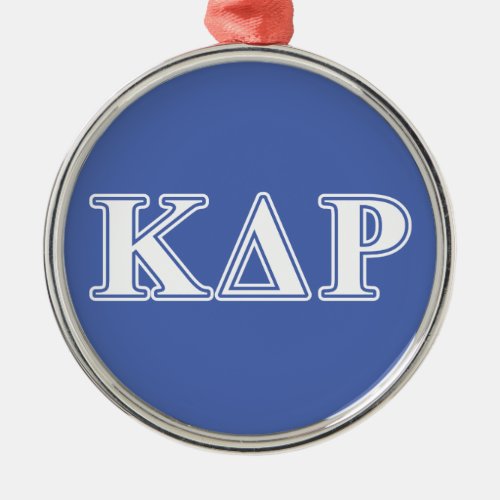 Kappa Delta Rho  White and Blue Letters Metal Ornament