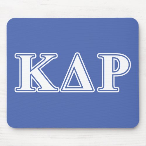 Kappa Delta Rho  White and Blue Letters Mouse Pad