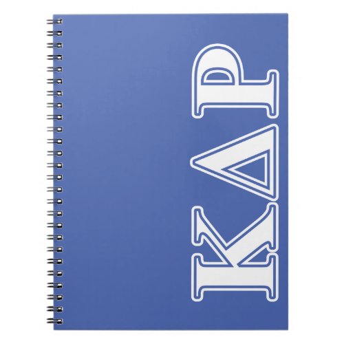 Kappa Delta Rho  White and Blue Letters Notebook