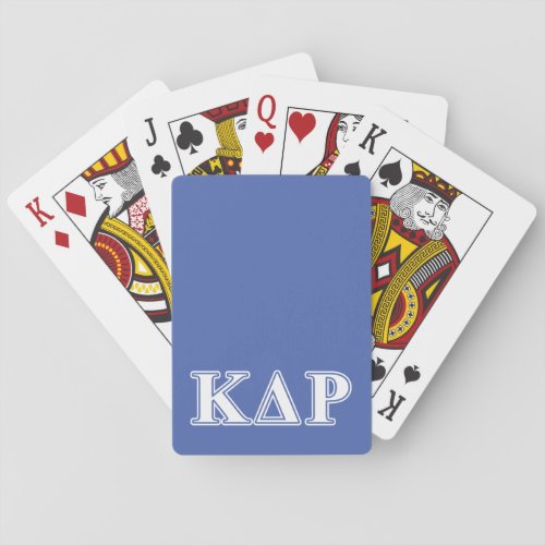Kappa Delta Rho  White and Blue Letters Poker Cards