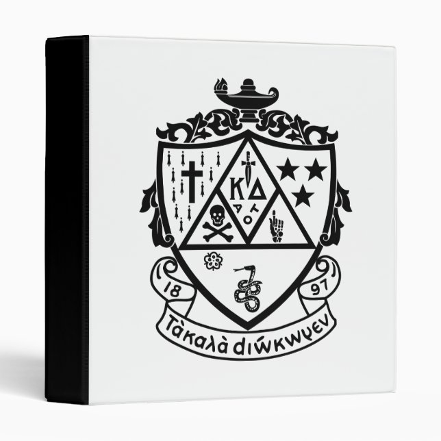 Kappa Delta Sorority Crest Design 3 Ring Binder (Front/Spine)