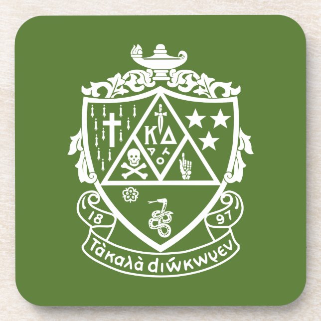 Kappa Delta Sorority Crest Design Beverage Coaster (Front)