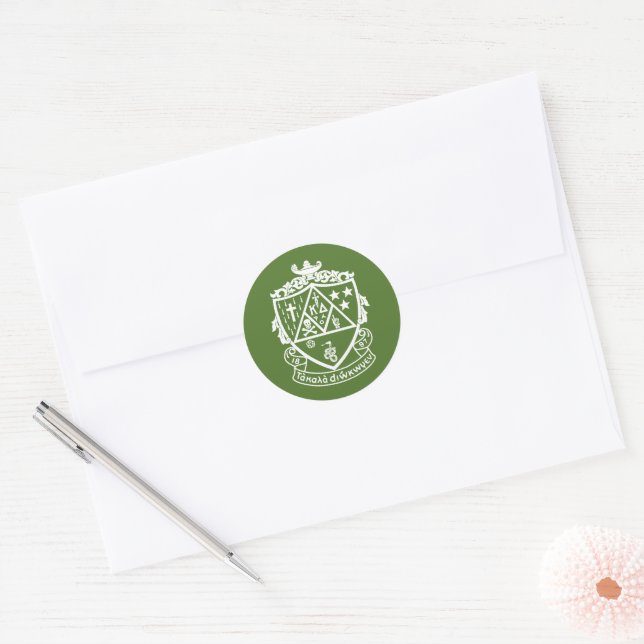 Kappa Delta Sorority Crest Design Classic Round Sticker (Envelope)