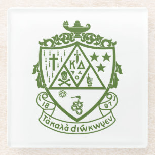 Kappa Delta Sorority Crest Design Glass Coaster