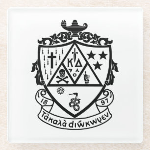 Kappa Delta Sorority Crest Design Glass Coaster