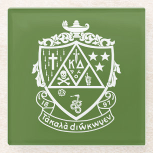 Kappa Delta Sorority Crest Design Glass Coaster
