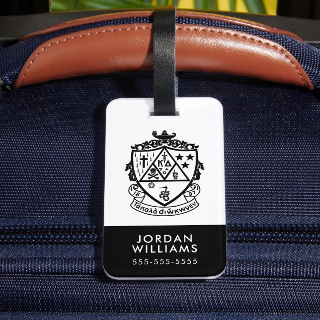 Kappa Delta Sorority Crest Design Luggage Tag (Back Insitu 4)
