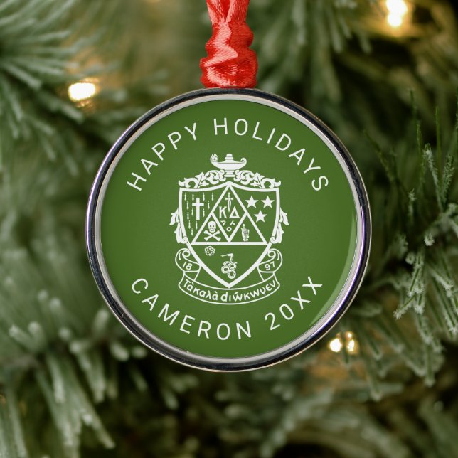 Kappa Delta Sorority Crest Design Metal Ornament (Tree)
