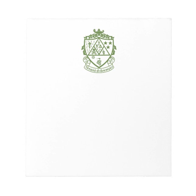 Kappa Delta Sorority Crest Design Notepad (Front)