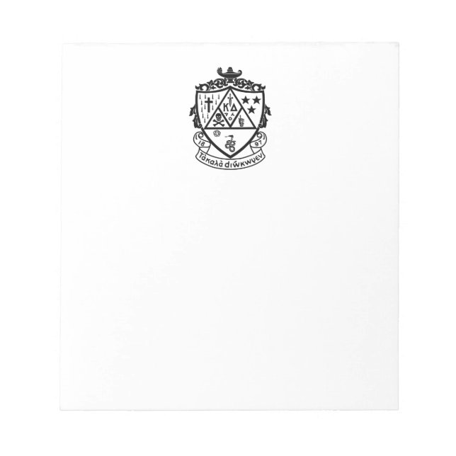 Kappa Delta Sorority Crest Design Notepad (Front)
