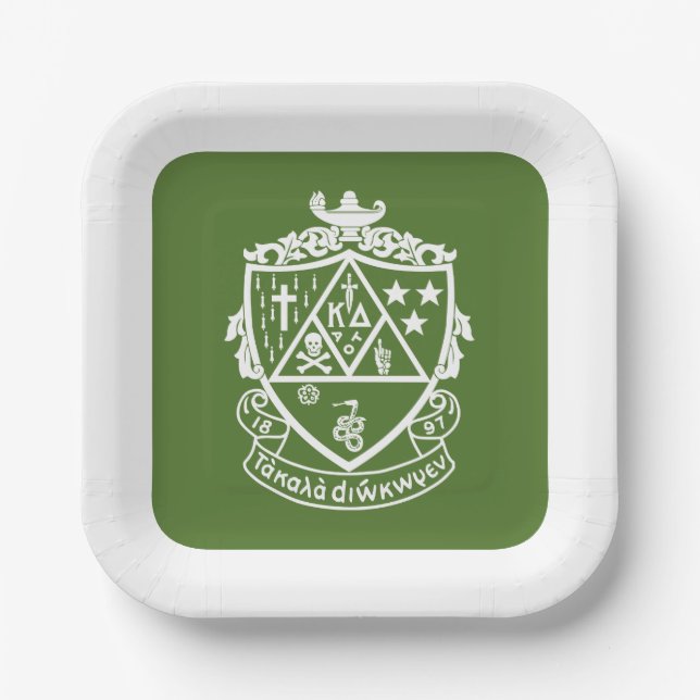 Kappa Delta Sorority Crest Design Paper Plates (Front)