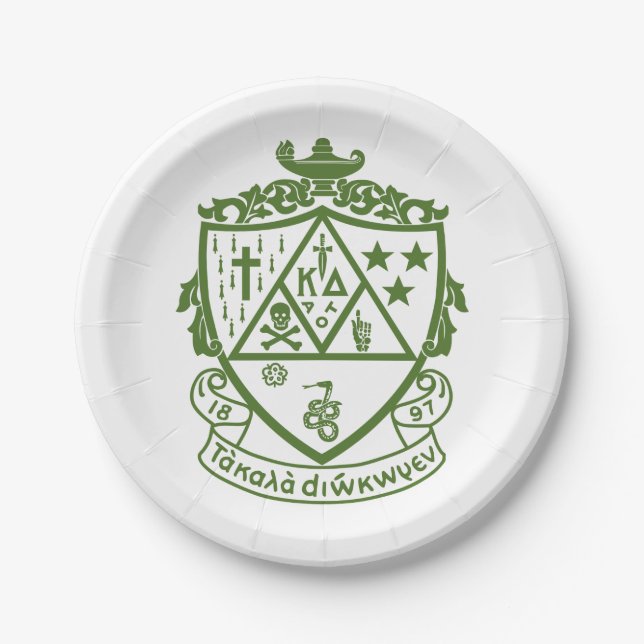 Kappa Delta Sorority Crest Design Paper Plates (Front)
