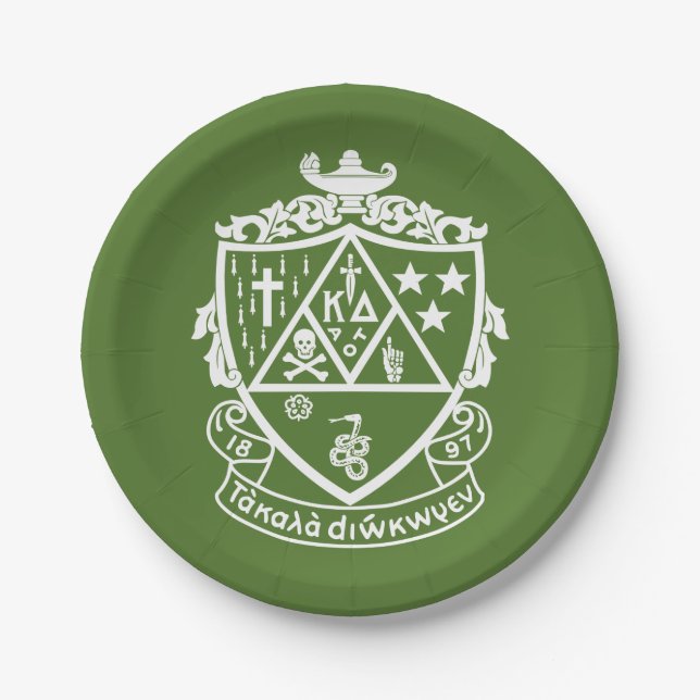Kappa Delta Sorority Crest Design Paper Plates (Front)