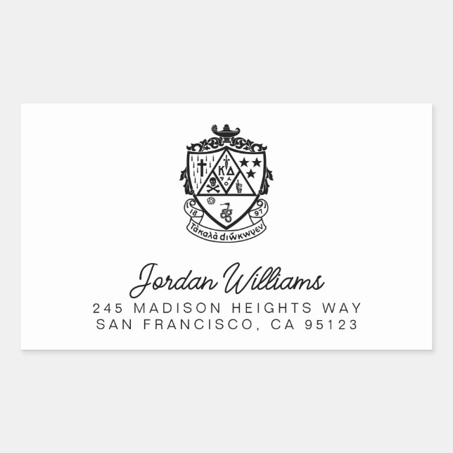 Kappa Delta Sorority Crest Design Rectangular Sticker (Front)