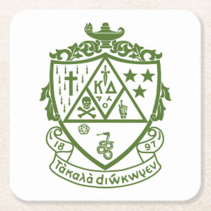 Kappa Delta Sorority Crest Design Square Paper Coaster