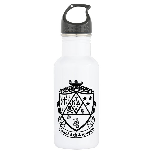 Kappa Delta Sorority Crest Design Stainless Steel Water Bottle (Front)