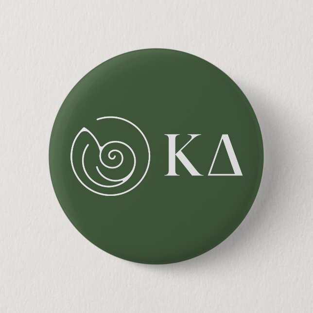 Kappa Delta Sorority Greek Letters Logo Design Button (Front)